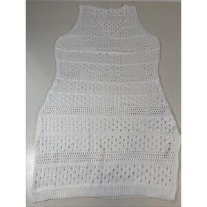 Bellelily Cover Up Dress White Sleeveless V-Neck Soft Size Small